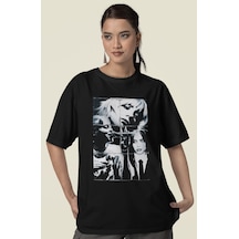 Sevbano Vintage Billie Eilish Baskılı Unisex Oversize Şarkıcı Tişört Siyah