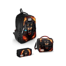 Coral High Goshopya Siyah Aslan Desenli 3 Lü Okul Çanta Seti Goset0123671 Çok Renkli