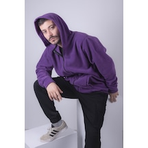 Kadın Erkek Fermuarlı Kapşonlu Polar Sweatshirt