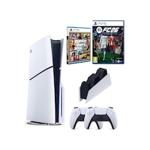 Playstation 5 Slim +2.kol Dualsense +şarj İstasyonu +ps5 Fc26 + Gta V