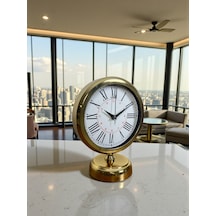 Gold Asaleti Roma 25 X 20 Cm Metal Masa Saati Kırmızı - Kahverengi