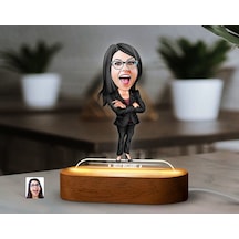 Bk Gift Kişiye Özel Kadın Karikatürlü Dekoratif 3d Biblo Led Işıklı Gece Lambası-16, Sevgiliye Hediye, Arkadaşa Hediye, Doğum Günü Hediyesi Kobitmeyen