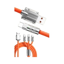 120w 3 İn 1 Uyumlu Silikon Şarj Kablosu Hızlı Şarj Kablosu - Lisinya Standart
