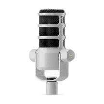Podmic Profesyonel Dinamik Podcast White Beyaz - Broadcast Mikrofon