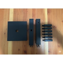 Bezos 3d Baskı 6'lı Kupa Askılığı Kupa Ağacı Vidasız Montajlı Fincan Tutucu Mutfak Kupa Standı Siyah Bezos1
