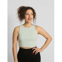 Nature The Brand Ntb Crop Rip Top Light Green, Kadın Spor Crop,kadın Crop,fitness Crop,yoga Crop, Esnek Terletmez SU YEŞİLİ