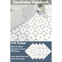 Technojet Kendinden Yapışkanlı Karo Pvc Mutfak Banyo Tezgah Kaplama Sticker 4adet 30cm 30cm