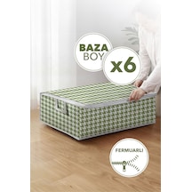 6 Adet Yeşil Kaz Ayağı Desenli Hurc Büyük Boy Yeşil