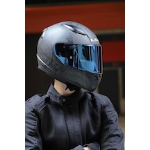 Rapid 2 Takaroa Mat Siyah Kask Mavi + Camlı