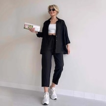 Barbora Keten Günlük İkili Takım Elbise Pantolon Gömlek Ln21siyah5 001 Barbora Keten Günlük İkili Takım Elbise Pantolon Gömlek Ln21siyah5 001