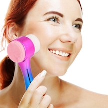 Çift İşlevli Renkli Cilt Yüz Temizleme Fırçası Peeling Masaj Etkili Gözenek Temizleyici Alet 5691