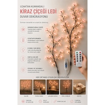 Uzaktan Kumandalı Kiraz Çiçeği Led Duvar Dekorasyonu Usb Girişli Dekoratif Işık Çok Renkli Rgb