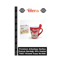 Premium Arkadaşa Hediye Sunum Bardağı Ofis Kupası Tekli Yöresel Kupa Bardak Çok Renkli