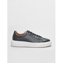 Harrow Hakiki Deri Lacivert Bağcıklı Erkek Spor Ayakkabı Lacivert