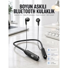 60 Saat Kablolu Boyun Askılı Dijital Göstergeli Bluetooth Kulaklığı Yeni Nesil