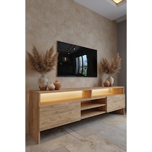 Resital Ledli Tv Sehpası - Led Işıklı - Çam - W9032-6 Atlantik Çam