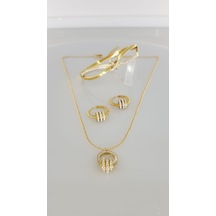 Periliçe Gold Çelik Takı Seti Gümüş - Rose Gold