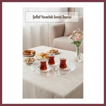 Storeşahin Şeffaf Yuvarlak Servis Tepsisi 33 Cm Shn0720