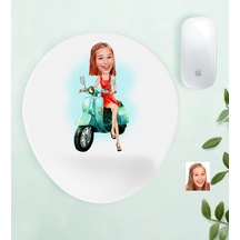 Kişiye Özel Bayan Karikatürlü Bilek Destekli Mouse Pad-23