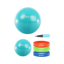 Delta- 55 cm-25 cm Pilates Topu 3'lü Squat Bandı Egzersiz Direnç Lastiği Pilates Topu Pompası Seti