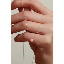 14 Ayar Altın Mini Opal Taşlı Kolye Sarı Altın