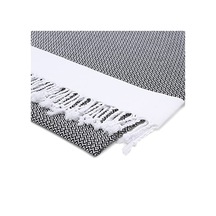 Premium%100 Pamuk Battal Boy Peştemal 100x180 Cm Lüks Plaj Havlusu, Hızlı Kuruyan Kum Tutmaz Şezlong Havlusu, Hafif Seyahat İçin İdeal 1, Siyah Açık Bej