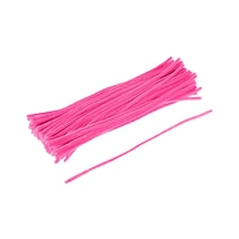 25'li Pembe Renkli Şönil, Eğitici Şönil Seti, Tüylü Tel, 30 Cm, Peluş Tel