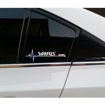 Toyota Yaris Yan Cam Sticker Oto Kapı 20 Cm X 7 Cm Renkli