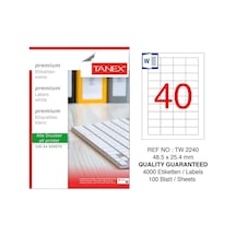 Tanex Tw-2240 Laser Etiket 48.5 X 25.4 MM