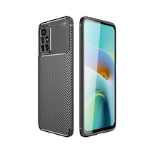 Xiaomi Redmi 10 Kılıf Karbon Görünümlü Silikon Kamera Korumalı Üstün Koruma Pazarplus Siyah