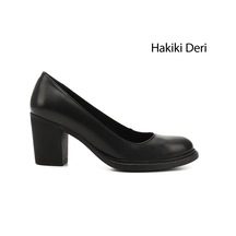 Gönderi(R) Gönderi R Kadın Siyah Orta Kalın Topuklu Hakiki Deri Ayakkabı Gdza13424336 siyah
