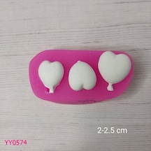 Yy0574 Üçlü Kalpli Balon Silikon Kalıp