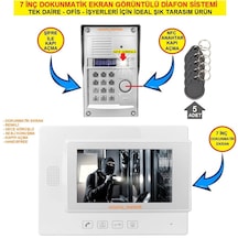 7 İnç Dokunmatik Ekran Görüntülü Diafon Sistemi Tek Daire İçindir