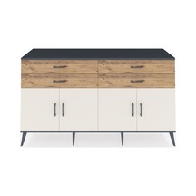 Hyperion Konsol 2 Raflı 4 Çekmeceli 8 Kapaklı 176x44x99 Antrasit- Antrasit-aytaşı/çam
