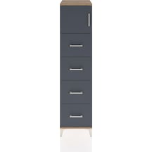 Hyperion Dolap Tek Raflı 4 Çekmeceli Tek Kapaklı 44x44x182 Çam-antrasit Atlas Çam