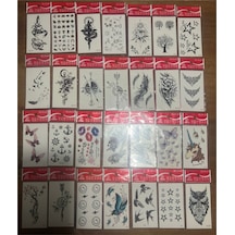 Airbrush Tattoo Minimal Yapıştırma Geçici Dövme Seti 30'lu Seri4
