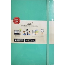 O2o Sert Kapak Lastikli Defter 14x21 Cm 88 Yp Çizgili Mint Yeşili Mint Yeşili