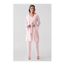 Angbutik Freshness 322 Kadın Sabahlıklı Pijama Takımı PEMBE