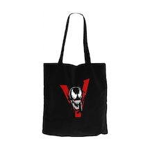 Venom V Siyah Kanvas Bez Çanta Siyah