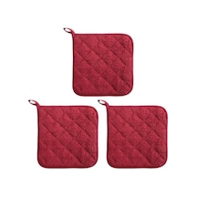 Kırmızı 3 Adet Mutfak Tencere Tutucular Placemats Kolay Temizlenebilir Yeniden Kullanılabilir Isıya Dayanıklı Fırın Tencere Tutucular