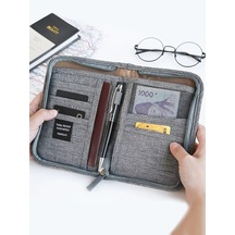 Travel Yol Seyahat Belgeleri İçin Gri Cüzdan Organizerı 243748847 Gri