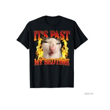 Flood Of Style Komik Kedi Meme Geçtiğinde Uyku Zamanı Oldu Mizah T-shirt Erkekler Kadınlar Için % 100% Pamuk Siyah