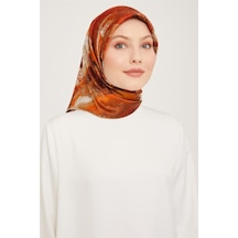 Armine Twill İpek Eşarp 23ka9015 07 - Turuncu