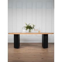 Zeno Ahşap Bohem Yemek Masası 90x200 Siyah - Ahşap