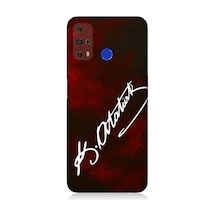 Reeder P13 Blue Max Pro Lite Uyumlu Atatürk İmzası Kırmızı Fon Desenli Silikon Kılıf Çok Renkli