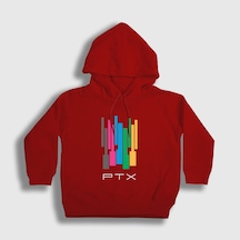 Presmono Unisex Çocuk Colors Pentatonix Kapüşonlu Sweatshirt Kırmızı