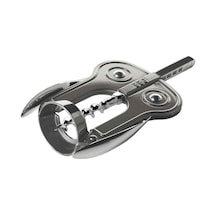 Boj Çift Kollu Tirbuşon Türbişon Şarap Açacağı 992805 Mantar Kapak Açma Aleti Mat Krom Kaplama Gri