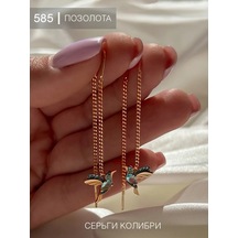 Serebro Rossii Uzun Kuş Küpeleri Gümüş 234431762 Altın