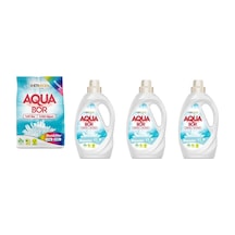 Aquabor Doğal Mineralli 4kg Renkliler + Sıvı Beyaz + Sıvı Beyaz + Sıvı Beyaz Set