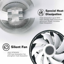 Smartchoice Intel 775/1150/1151/1155/1156/1366 Amd Pc İçin Sessiz Cpu Soğutucu Fan Isı Emici